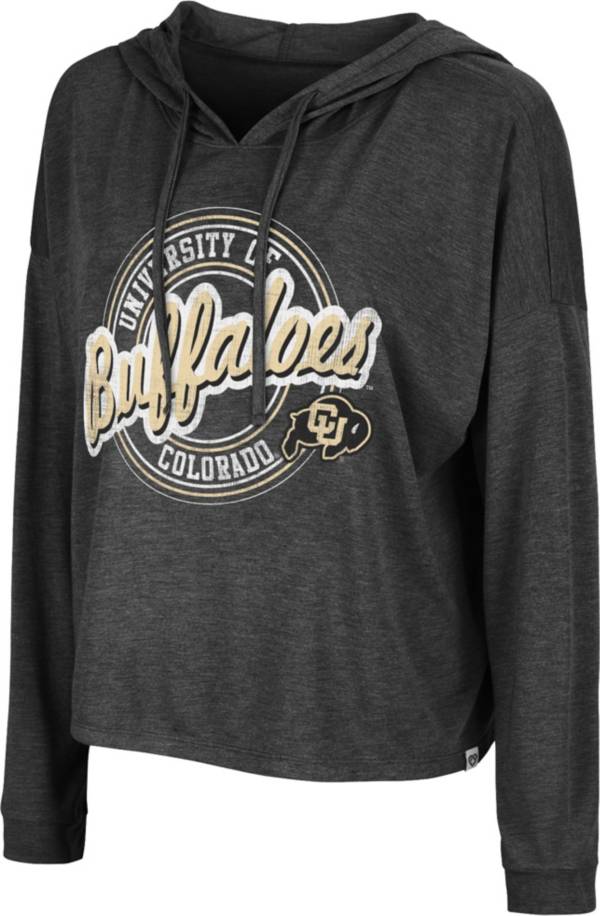 Colosseum Women's Colorado Buffaloes Black Cody Meet & Greet Hooded Long Sleeve T-Shirt