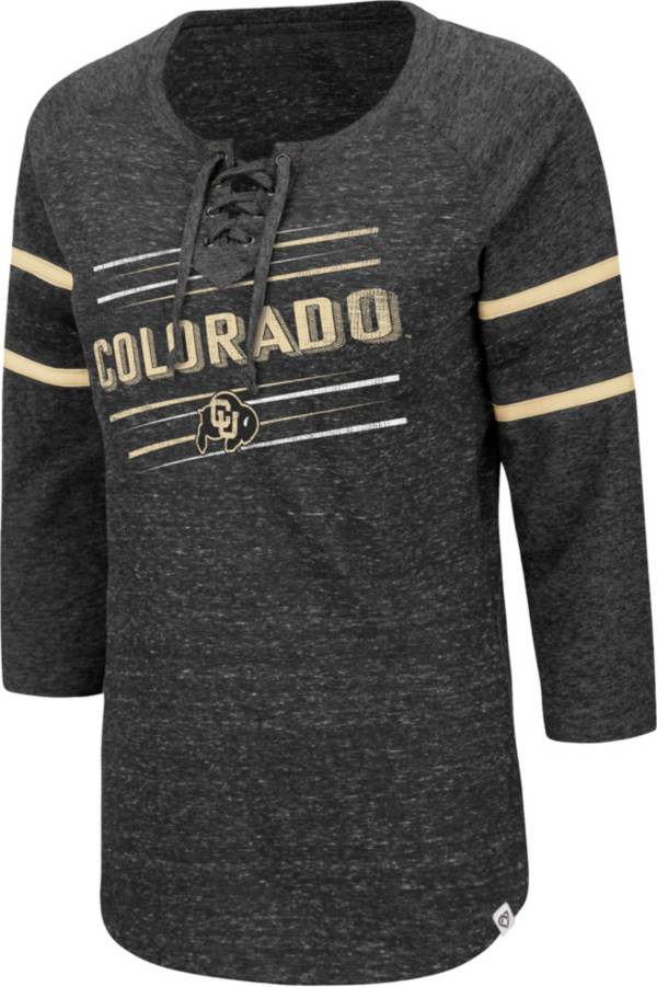 Colosseum Women's Colorado Buffaloes Black Pasadena ¾ Sleeve T-Shirt