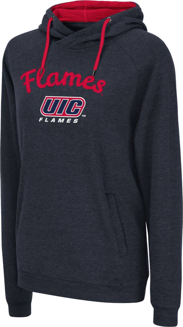 Colosseum Women's UIC Flames Navy Pullover Hoodie