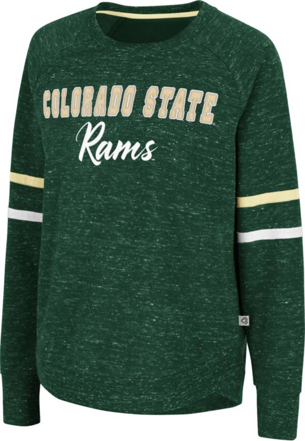 Colosseum Women's Colorado State Rams Green Beach Break Pullover Sweatshirt