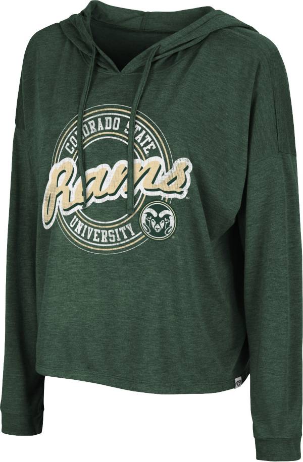 Colosseum Women's Colorado State Rams Green Cody Meet & Greet Hooded Long Sleeve T-Shirt