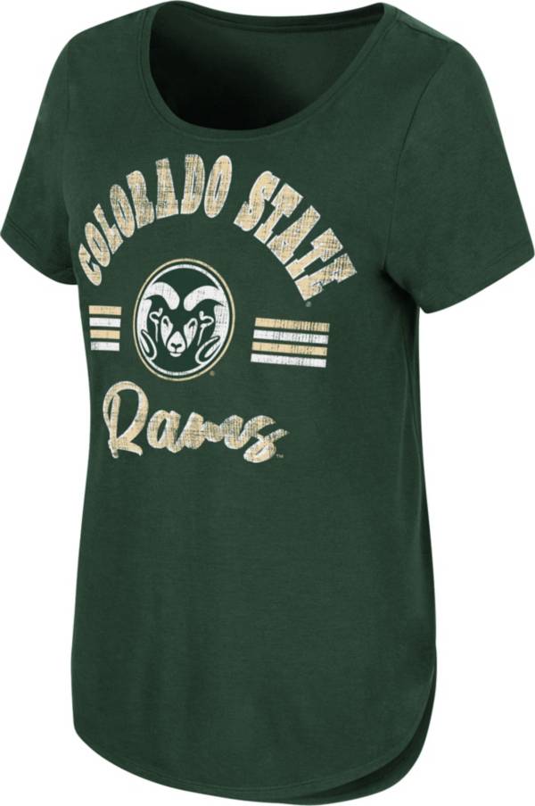 Colosseum Women's Colorado State Rams Green Shaka Scoop-Neck T-Shirt