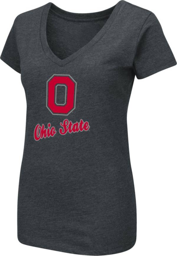 Colosseum Women's Ohio State Buckeyes Black Dual Blend V-Neck T-Shirt