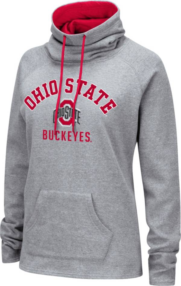 Colosseum Women's Ohio State Buckeyes Grey Funnel Pullover Hoodie