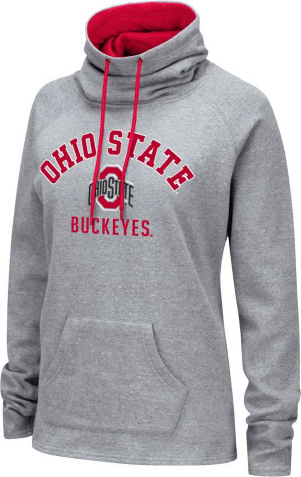Colosseum Women's Ohio State Buckeyes Grey Funnel Pullover Hoodie product image