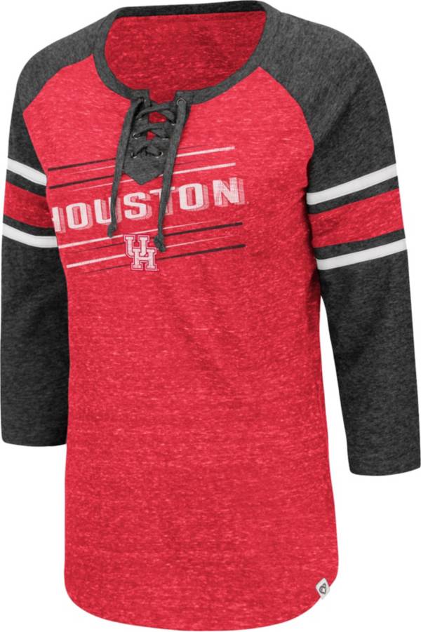 Colosseum Women's Houston Cougars Red Pasadena ¾ Sleeve T-Shirt