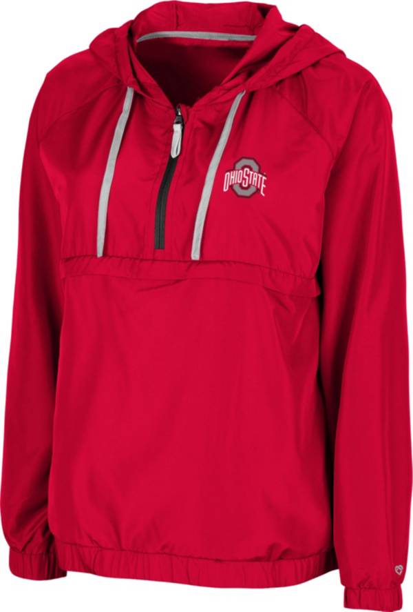 Colosseum Women's Ohio State Buckeyes Scarlet Doodling Packable Quarter-Zip Anorak