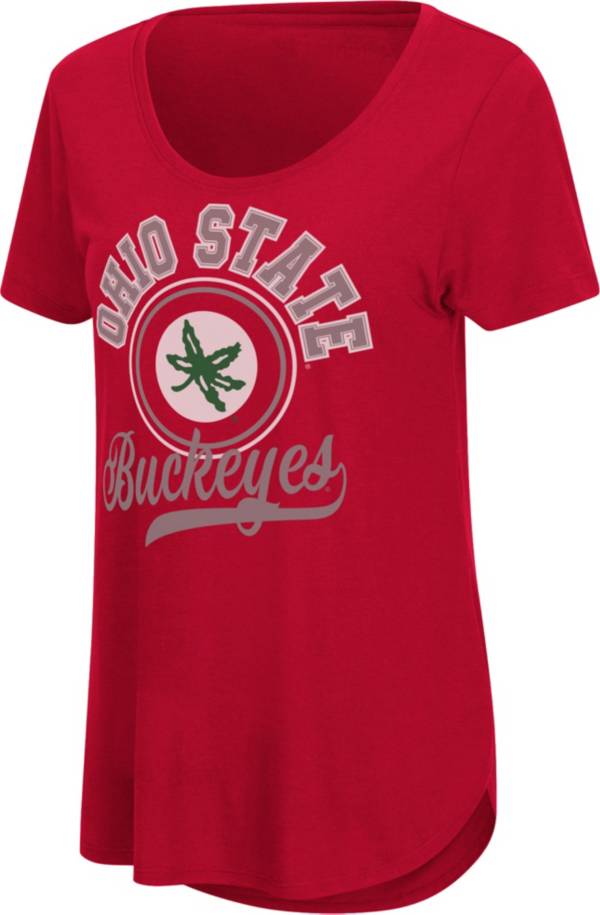 Colosseum Women's Ohio State Buckeyes Scarlet Scoop-Neck T-Shirt