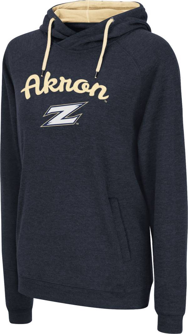 Colosseum Women's Akron Zips Navy Pullover Hoodie
