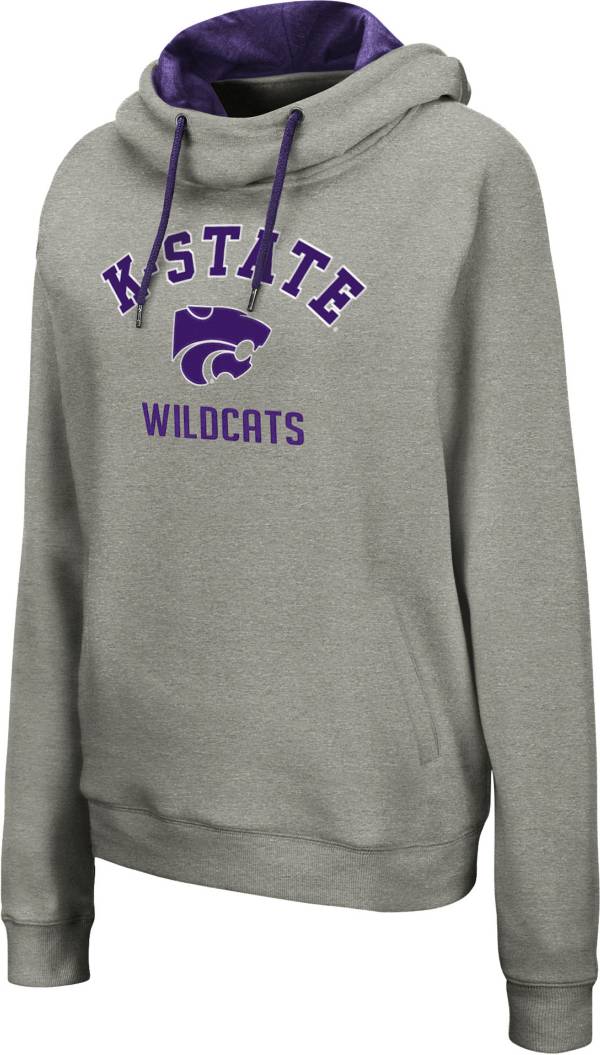Colosseum Women's Kansas State Wildcats Grey Funnel Pullover Hoodie product image
