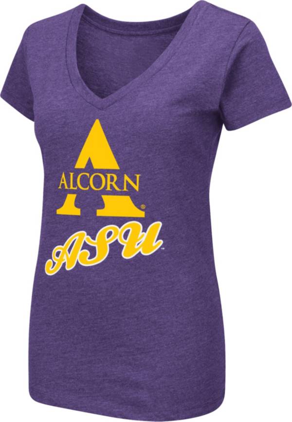 Colosseum Women's Alcorn State Braves Purple Dual Blend V-Neck T-Shirt