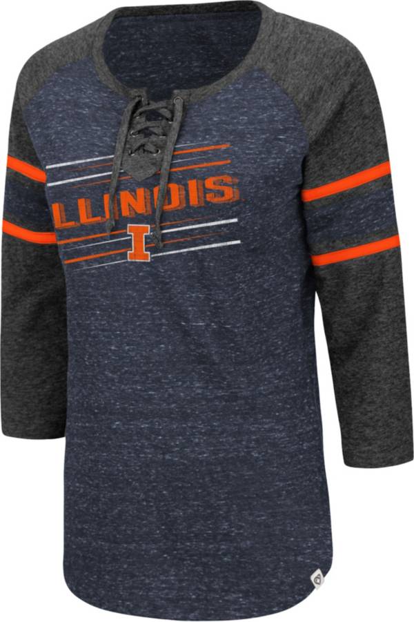 Colosseum Women's Illinois Fighting Illini Blue Pasadena ¾ Sleeve T-Shirt