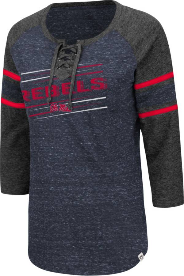 Colosseum Women's Ole Miss Rebels Blue Pasadena ¾ Sleeve T-Shirt