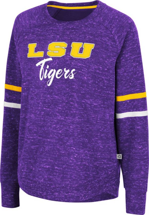 Colosseum Women's LSU Tigers Purple Beach Break Pullover Sweatshirt