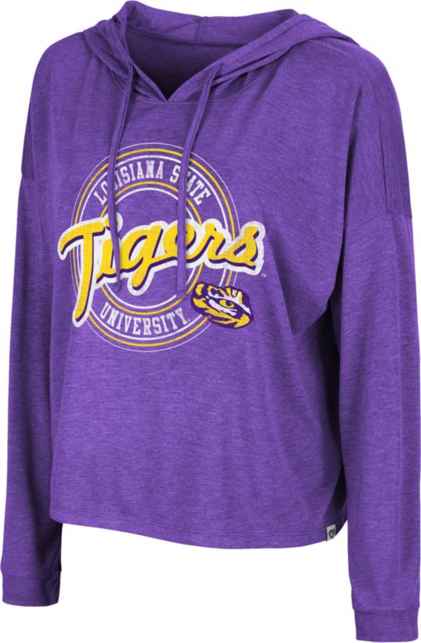 Colosseum Women's LSU Tigers Purple Cody Meet & Greet Hooded Long Sleeve T-Shirt