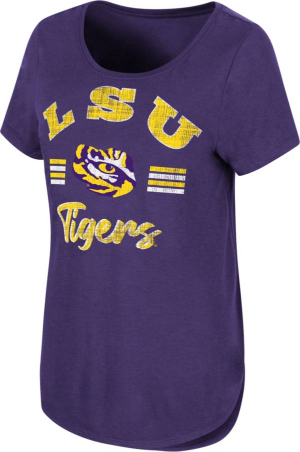 Colosseum Women's LSU Tigers Purple Shaka Scoop-Neck T-Shirt