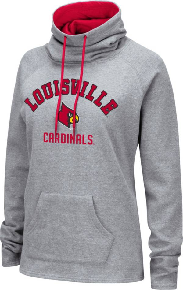 Colosseum Women's Louisville Cardinals Grey Funnel Pullover Hoodie
