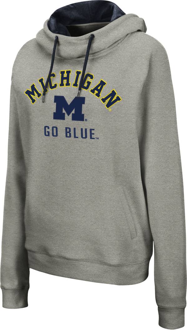 Colosseum Women's Michigan Wolverines Grey Funnel Pullover Hoodie