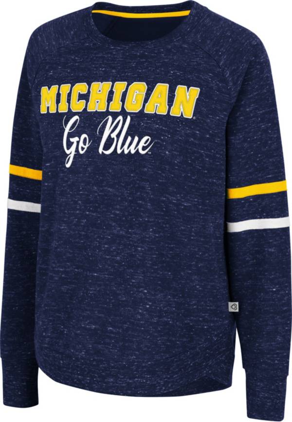 Colosseum Women's Michigan Wolverines Blue Beach Break Pullover Sweatshirt