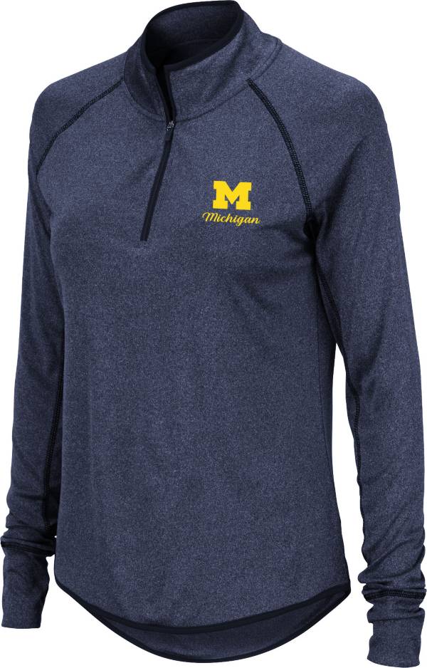 Colosseum Women's Michigan Wolverines Blue Stingray Quarter-Zip Shirt