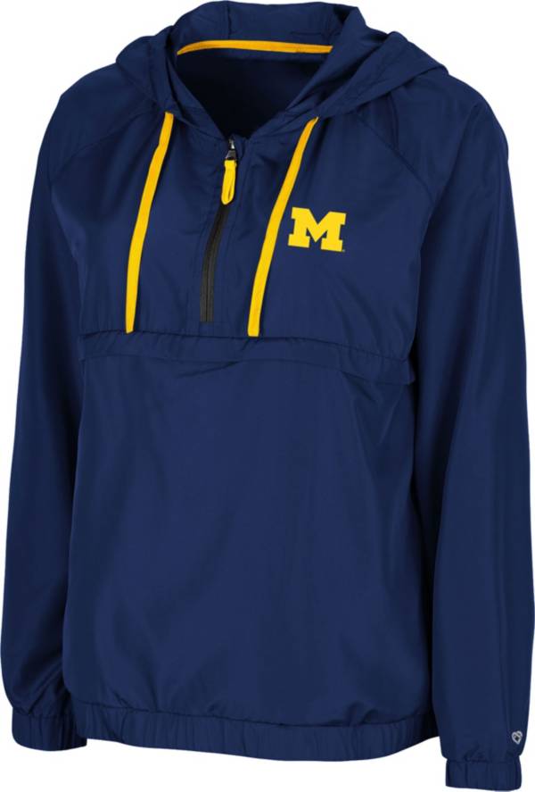 Colosseum Women's Michigan Wolverines Blue Doodling Packable Quarter-Zip Anorak