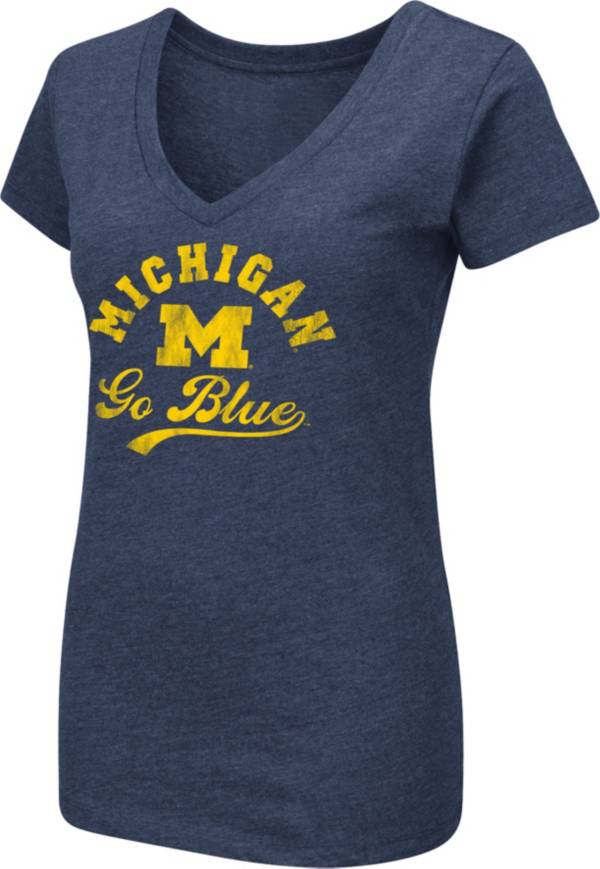 Colosseum Women's Michigan Wolverines Blue Dual Blend V-Neck T-Shirt