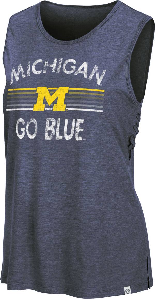 Colosseum Women's Michigan Wolverines Blue Coach Carr Tank Top