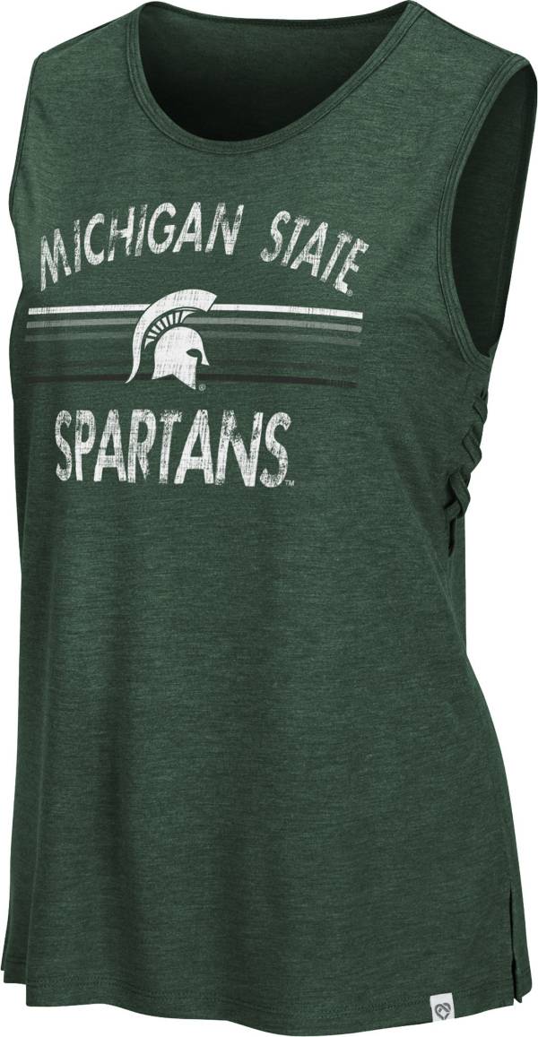 Colosseum Women's Michigan State Spartans Green Coach Carr Tank Top