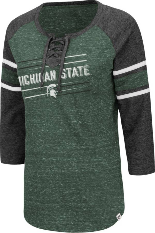 Colosseum Women's Michigan State Spartans Green Pasadena ¾ Sleeve T-Shirt