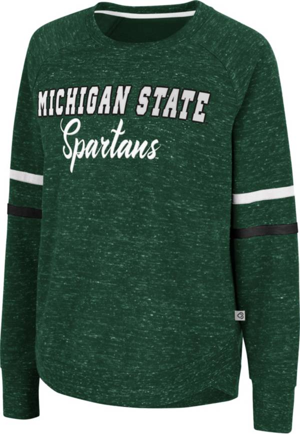 Colosseum Women's Michigan State Spartans Green Beach Break Pullover Sweatshirt product image
