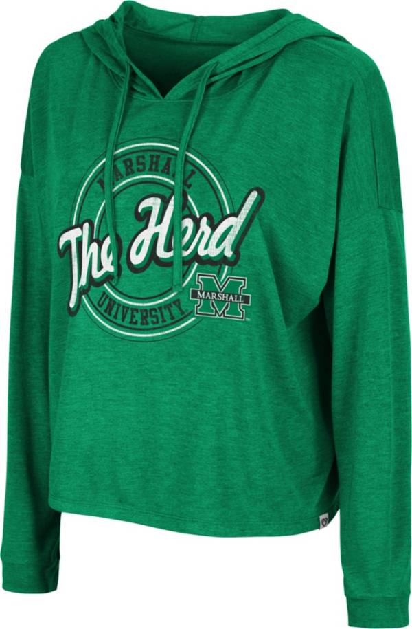 Colosseum Women's Marshall Thundering Herd Green Cody Meet & Greet Hooded Long Sleeve T-Shirt