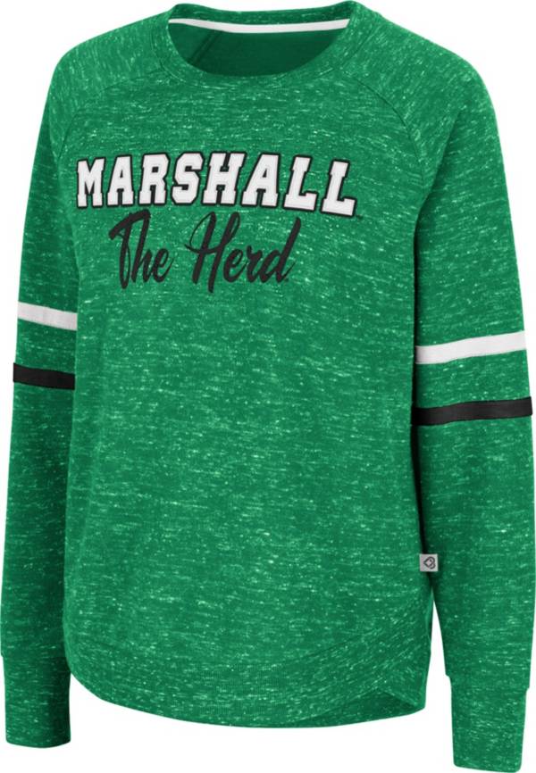 Colosseum Women's Marshall Thundering Herd Green Beach Break Pullover Sweatshirt product image