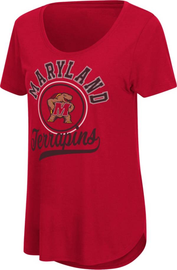 Colosseum Women's Maryland Terrapins Red Scoop-Neck T-Shirt