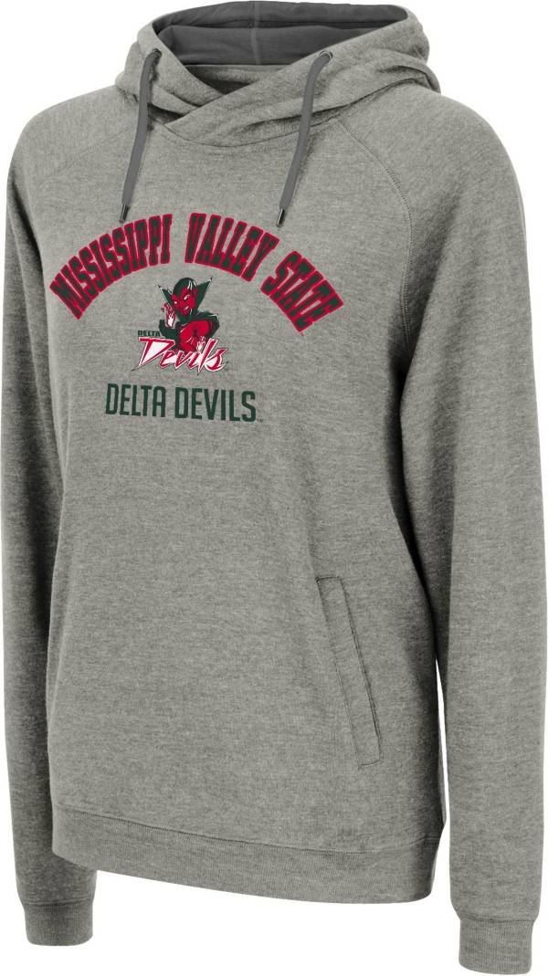 Colosseum Women's Mississippi Valley State Delta Devils Grey Pullover Hoodie