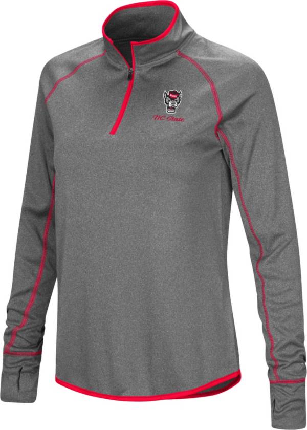 Colosseum Women's NC State Wolfpack Grey Stingray Quarter-Zip Shirt