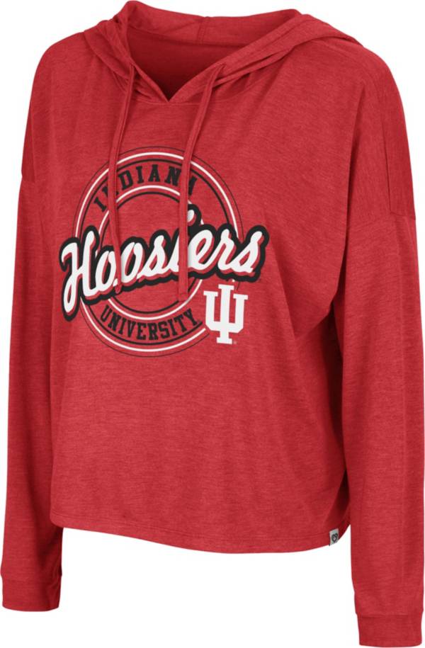 Colosseum Women's Indiana Hoosiers Crimson Cody Meet & Greet Hooded Long Sleeve T-Shirt