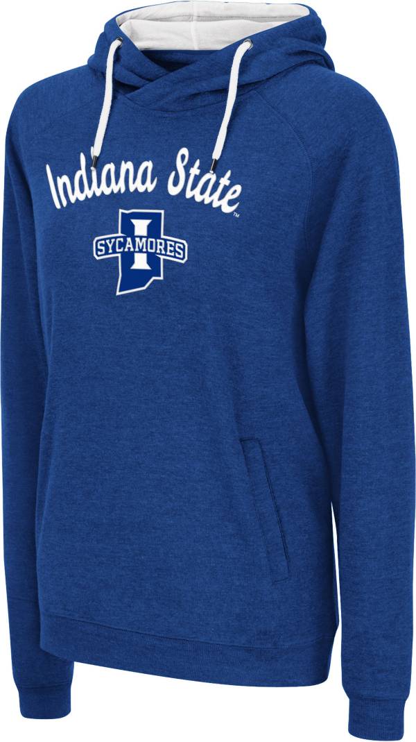 Colosseum Women's Indiana State Sycamores Sycamore Blue Funnel Pullover Hoodie