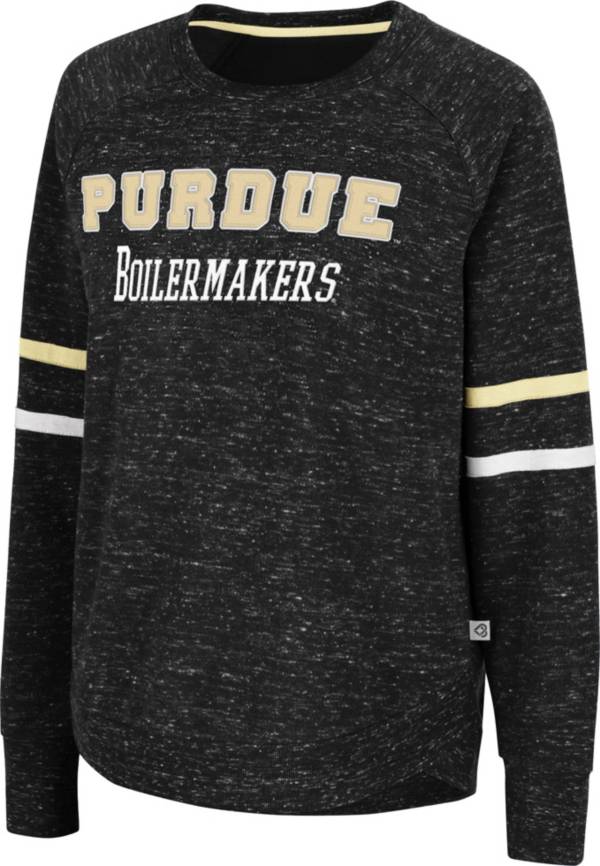 Colosseum Women's Purdue Boilermakers Black Beach Break Pullover Sweatshirt