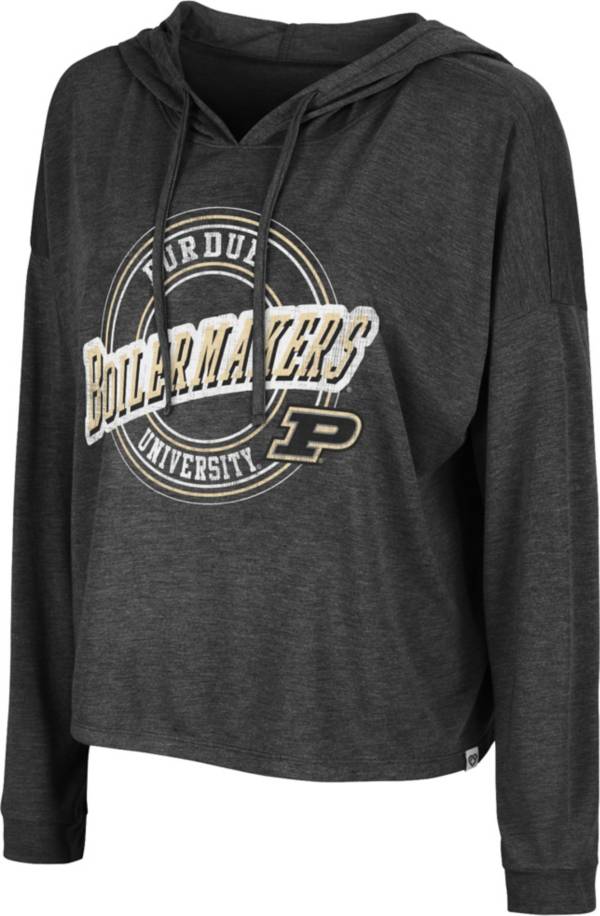 Colosseum Women's Purdue Boilermakers Black Cody Meet & Greet Hooded Long Sleeve T-Shirt