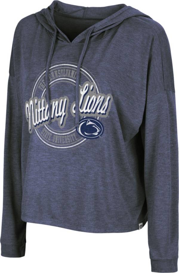 Colosseum Women's Penn State Nittany Lions Blue Cody Meet & Greet Hooded Long Sleeve T-Shirt