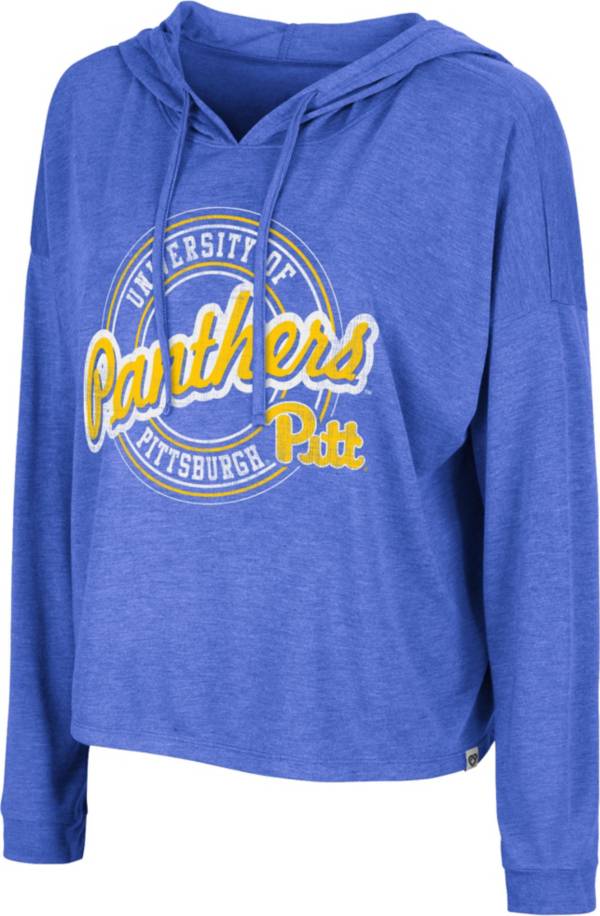 Colosseum Women's Pitt Panthers Blue Cody Meet & Greet Hooded Long Sleeve T-Shirt