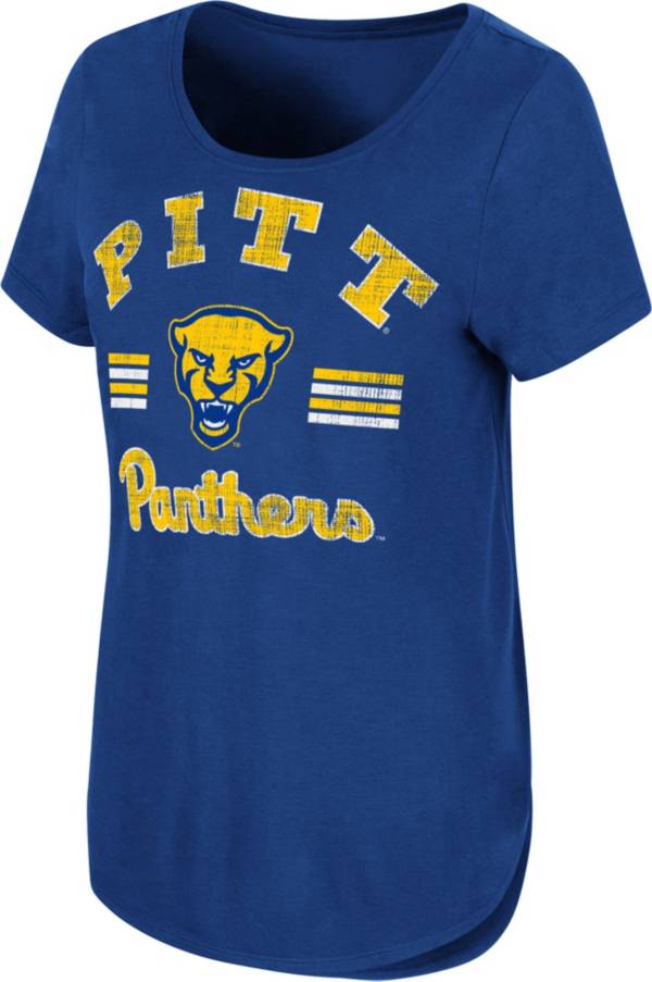 Colosseum Women's Pitt Panthers Blue Shaka Scoop-Neck T-Shirt