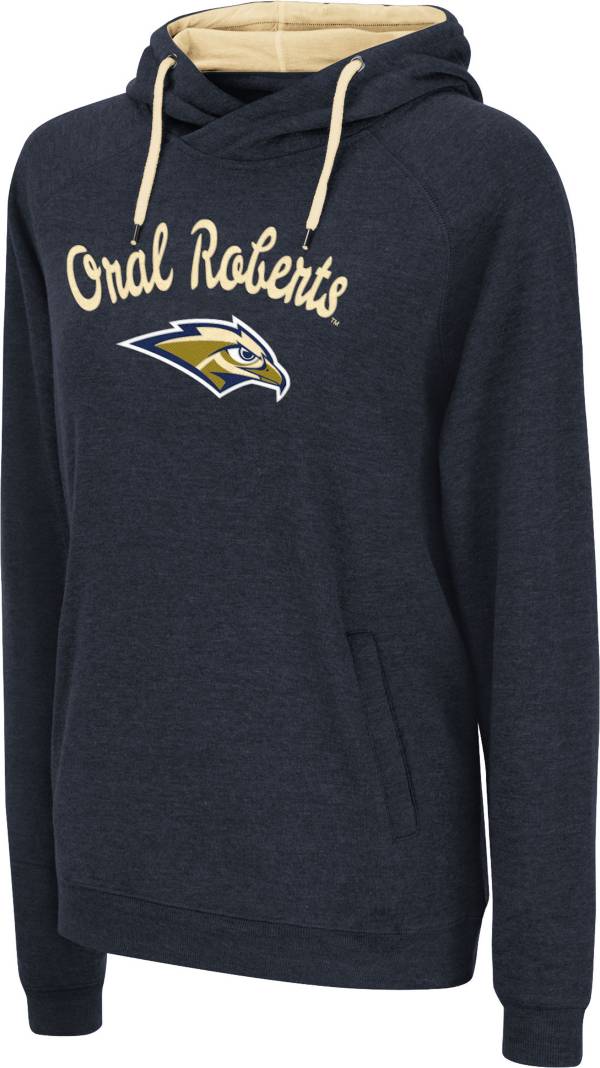 Colosseum Women's Oral Roberts Golden Eagles Navy Blue Pullover Hoodie