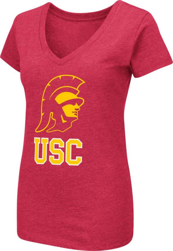 Colosseum Women's USC Trojans Cardinal Dual Blend V-Neck T-Shirt