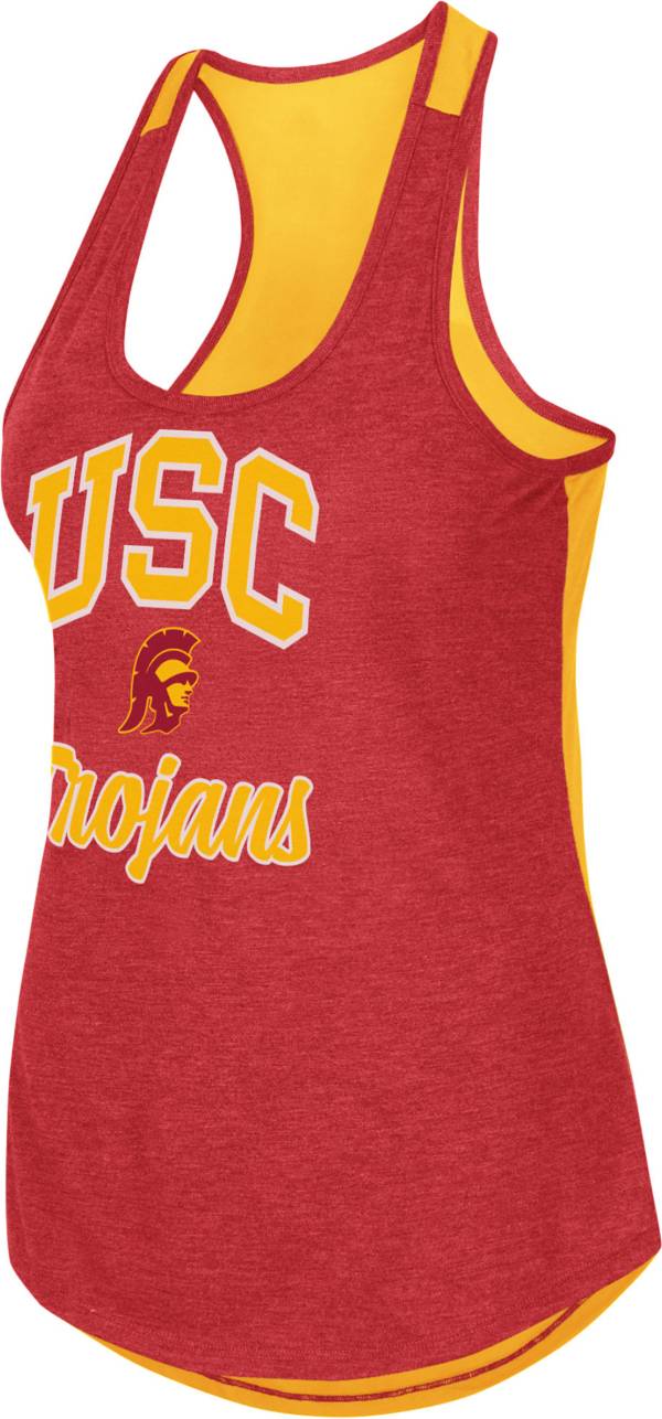 Colosseum Women's USC Trojans Cardinal Mary Racerback Tank Top