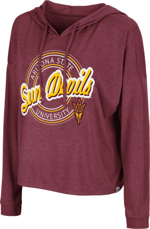 Colosseum Women's Arizona State Sun Devils Maroon Cody Meet & Greet Hooded Long Sleeve T-Shirt