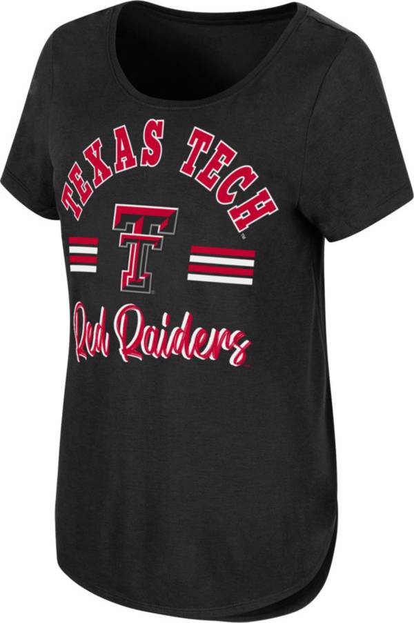 Colosseum Women's Texas Tech Red Raiders Black Shaka Scoop-Neck T-Shirt