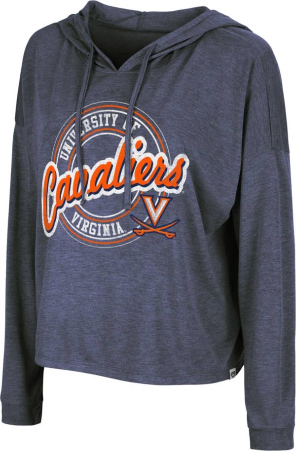 Colosseum Women's Virginia Cavaliers Blue Cody Meet & Greet Hooded Long Sleeve T-Shirt