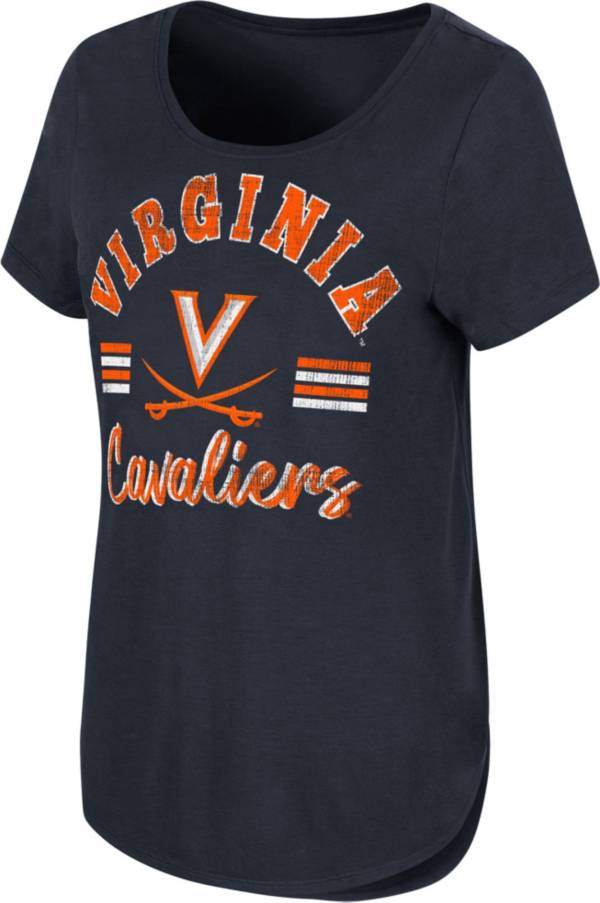 Colosseum Women's Virginia Cavaliers Blue Shaka Scoop-Neck T-Shirt