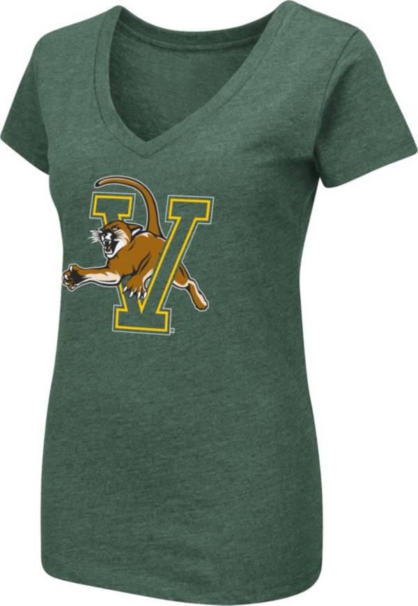 Colosseum Women's Vermont Catamounts Green Playbook Dual Blend V-Neck T-Shirt